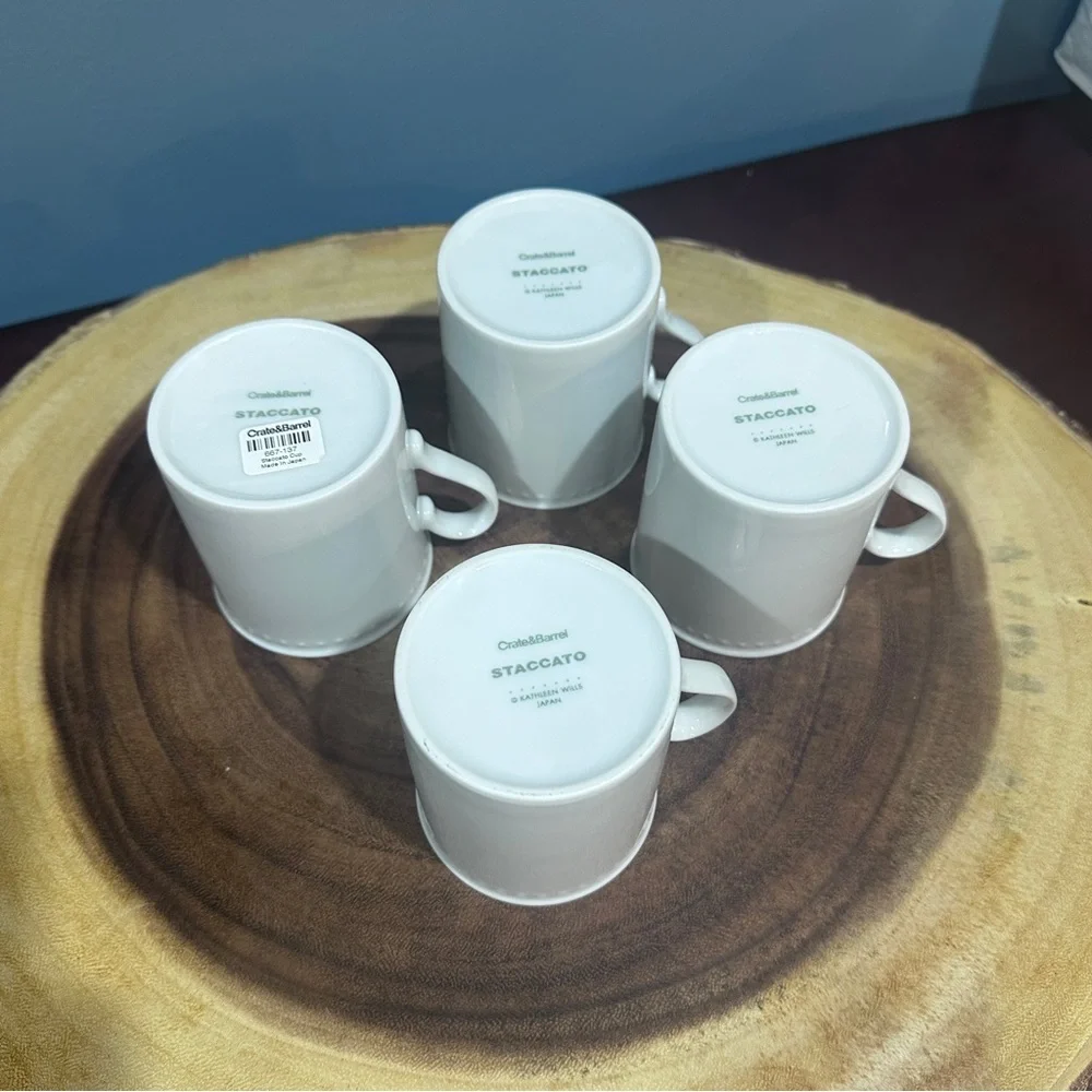 Crate&Barrel Staccato Cup & Saucer Set of 4